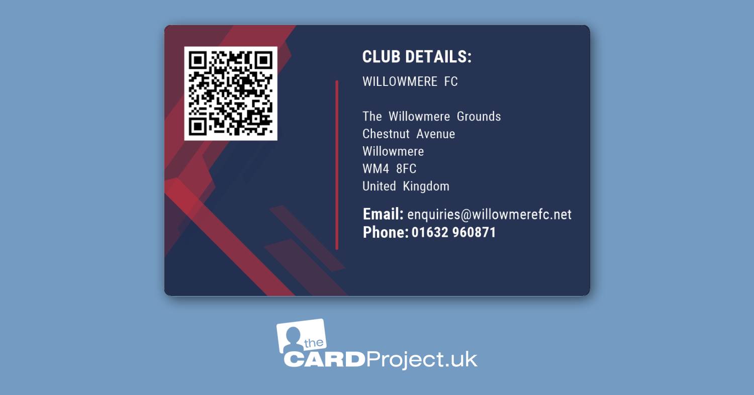 Football Club Membership ID Card Design 2 (REAR)